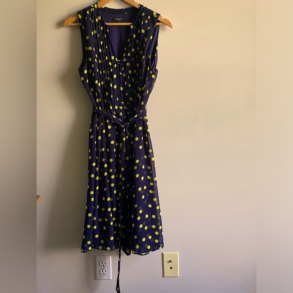 Blue and Yellow Polkadot Dress